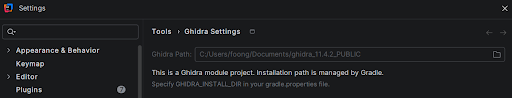 Ghidra Settings Disabled